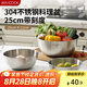 美廚（maxcook）304不銹鋼盆沙拉盆 加厚調(diào)料盆洗菜盆和面盆 帶刻度25cm MCWA6059