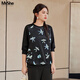 MsShe【新中式國風(fēng)印花拼接衛衣】大碼女裝2025秋冬胖mm寬松上衣 A款-黑色現貨 2XL