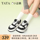 他她（TATA）小企鵝厚底小白鞋女鞋透氣新款松糕板鞋休閑鞋GMX01AM5 黑/白 37