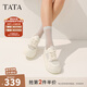 他她（TATA）厚底休閑板鞋女鞋網(wǎng)面透氣松糕小白鞋2025秋新款CP201BM5 米/銀 35