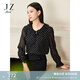 玖姿（JUZUI）商場(chǎng)同款波點(diǎn)剪花雪紡小衫上衣女2024秋款JWEQ80117 花黑 M