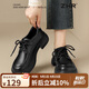 ZHR英倫單鞋女經(jīng)典黑色通勤樂(lè )福鞋女百搭粗跟女鞋 AY186 黑色 37 
