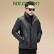 Bolomido奢侈高端品牌高檔真皮皮衣男士秋冬季新款羽絨服休閑百搭皮夾克 黑色 L (170)