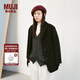 無(wú)印良品（MUJI） 羊毛 麥爾登呢 貝雷帽 女帽子 秋冬 DBE40A4A 深紫紅色 57-59cm