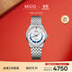 美度（MIDO）瑞士手表 貝倫賽麗系列 微笑款 月相 時(shí)尚優(yōu)雅 機械鋼帶女表