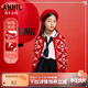 安奈兒（Annil）童裝女童毛衣針織開(kāi)衫秋裝保暖時(shí)尚提花 新年紅 150cm