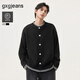 gxg.jeans男裝 含羊毛假兩件寬松開襟毛衣線衫外套男 25秋新品 黑色 預(yù)售10月14日發(fā) 2XL (185)