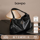 半坡飾族（bampo）女包包新款福瑞方方包頭層牛皮大容量輕奢單肩斜挎包禮物女友 墨碳黑【葫蘆專(zhuān)屬五金】