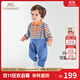 英氏嬰幼兒連體衣四季長(cháng)袖男寶寶爬服小童新生兒連身衣
