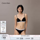 Calvin Klein內(nèi)衣【七夕禮物】女士提花無鋼圈軟支撐ck羅紋三角文胸QP3265O UB1-太空黑 S