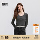 森馬毛衣女短款正肩緊身顯瘦2025春季圓領(lǐng)假兩件毛衫109125107002