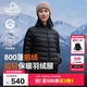 伯希和（Pelliot）輕薄排骨羽絨服女冬季800蓬鵝絨保暖外套男沖鋒衣內膽12340822黑L