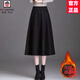 AEMAPE輕奢品牌毛呢子半身長(cháng)裙女士2025秋冬新款高腰簡(jiǎn)約百搭加厚傘裙 黑色 【毛呢+時(shí)尚腰】 2XL 【120-130斤】