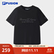 FILA FUSION斐樂(lè )潮牌女子針織短袖衫2025夏季新款時(shí)尚修身短袖T恤 正黑色-BK M 165/84A/M