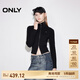 ONLY【七夕禮物】百搭保暖小高領(lǐng)顯瘦短款開衫針織衫女|12513A004 H1Z 黑色 L