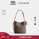 蔻馳（COACH）新款女士WILLOW 19號柔軟水桶包純色真皮斜挎包女包 B4/深石灰色