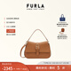 芙拉（FURLA）【禮物】【明星同款】FLOW中號(hào)牛皮女士通勤手提包單肩斜挎包 棕色