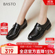 百思圖25牛津鞋時(shí)尚復古學(xué)院女單鞋BV305CA5 黑色 38