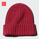 優(yōu)衣庫童裝男童女童HEATTECH針織帽子新年紅色防寒保暖帽子481290 16 紅色 M/L