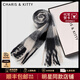 CharisKitty小c&k圍巾女秋冬季2025新款韓系氛圍感披肩保暖格子圍脖生日禮物 CK圍巾-黑灰色【限定禮盒包裝】