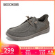 斯凱奇（Skechers）閃穿鞋男鞋秋季休閑鞋一腳蹬商務(wù)板鞋軟底豆豆鞋帆布鞋210959
