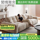 閑情雅舍沙發(fā)客廳雪尼爾布藝像素沙發(fā)意式極簡(jiǎn)大坐深直排豆腐塊貓抓皮沙發(fā) 直排【2.2米】固定靠背深度1米 花瓣雪尼爾【50D高回彈海綿款】