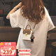 viney牛皮包包女包洋氣手機包品牌單肩斜挎包生日禮物高級感送女友老婆