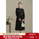 獨束大碼女裝【新中式系列】氣質(zhì)修身連衣裙秋裝新款國風(fēng)盤(pán)扣裙子 水墨黑 M
