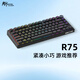 RK ROYAL KLUDGE R75Pro游戲機(jī)械鍵盤無(wú)線藍(lán)牙有線三模電競(jìng)專用電腦辦公客制化75配列女生便攜側(cè)刻麻將音網(wǎng)頁(yè)驅(qū)動(dòng) R75黑色-雪皇軸-有線單模