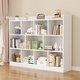 酷林KULIN實(shí)木書(shū)架落地置物架兒童書(shū)柜簡(jiǎn)易收納儲物柜 暖白色120*24*120CM