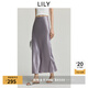 LILY2025夏新款100%醋酸氣質(zhì)垂感百搭通勤魚尾裙微光半身裙女 803淺紫 M