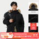 駱駝（CAMEL）【王俊凱同款】戶(hù)外羽絨服冬季新款連帽羽絨衣中長(cháng)款保暖防風(fēng)外套 AA12264035E，幻影黑，男女同款 XL