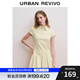 UR【寶藏裙】秋款女裝學(xué)院風(fēng)百褶廓形短袖連衣裙UYY740010 米白 S