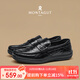 夢(mèng)特嬌（MONTAGUT）秋季男鞋牛皮商務(wù)休閑鞋男士真皮豆豆鞋懶人一腳蹬軟底套腳皮鞋