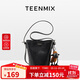 天美意（TEENMIX）女包牛皮水桶包復古斜挎通勤單肩包實(shí)用生日禮物送女友老婆媽媽