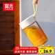 富光清然玻璃杯 高硼硅玻璃水杯子 女生便攜牛奶咖啡刻度茶杯330ml