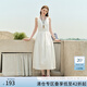 范思藍(lán)恩設(shè)計(jì)感少女運(yùn)動(dòng)風(fēng)連衣裙女2025夏裝抽繩無(wú)袖蕾絲裙子2803 白色 XL