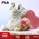 FILA 斐樂(lè )官方女鞋FERN摩登運動(dòng)鞋2024春新款蕨草鞋休閑鞋老爹鞋 豆腐白/瑚草綠-TS 單層 37.5