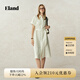 ELAND【亞麻＋棉】衣戀連衣裙女單排多扣翻領裙子2025夏季新款 乳白色(64)Cream S /160