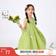 茵曼女童無(wú)袖連衣裙立體花朵裝飾2025夏季兒童中大童時(shí)尚氣質(zhì)長(cháng)裙 綠色 120