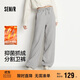 森馬（Semir）發(fā)熱抑菌抓絨抽繩分割寬松2025百搭闊腿褲女冬休閑褲109725127001