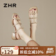 ZHR粗跟涼鞋女蝴蝶結(jié)仙女風(fēng)女鞋夏季氣質(zhì)羅馬涼鞋女 BL533 杏色  37 