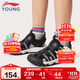 李寧童鞋兒童運動(dòng)涼鞋男女大童減震回彈魔術(shù)貼透氣休閑鞋35YKUV014-7