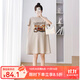 婧麒孕婦裝夏裝連衣裙時(shí)尚印花小熊t恤裙子短袖中長(cháng)款寬松孕婦裙 趣味熊奶茶色Jly66591 XXL