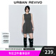 UR七夕2025夏季新款女裝格雷系氣質(zhì)收腰無(wú)袖連衣裙UWG750116 深灰花灰 S