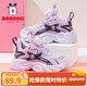 巴布豆童鞋秋季兒童運(yùn)動(dòng)鞋軟底革面女童跑步鞋101543116糖果紫/深紫31