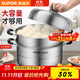 蘇泊爾（SUPOR） 蒸鍋 304不銹鋼材質(zhì)34cm大容量蒸鍋復底雙層蒸籠 電磁爐燃氣通用 蒸鍋+碗碟夾+蒸布 2層 32cm