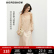 紅袖【桃織夭夭】氣質(zhì)蕾絲衫秋季2024新款女裝優(yōu)雅千金洋氣一字領(lǐng)上衣 金沙色279 M