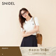 SNIDEL2025春夏新品百搭學(xué)院風(fēng)短袖雙層翻領(lǐng)絞花針織衫SWNT251207 白色 均碼