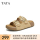 他她（TATA）勃肯鞋女棕色2025夏季新款厚底沙灘涼鞋女運(yùn)動(dòng)涼鞋 杏色（拖鞋款） 36